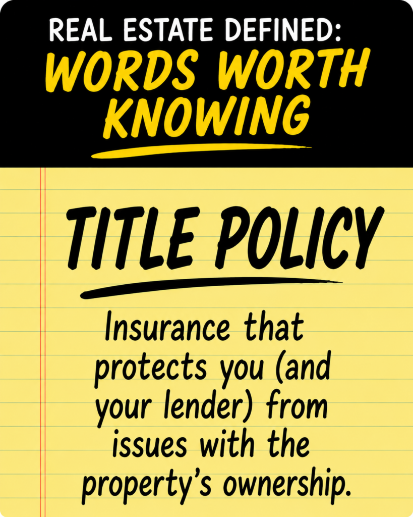 Words worth knowing title policy